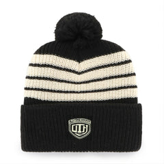 NHL Chicago Blackhawks '47 Old Time Hockey Barn Cuffed Knit Hat with Pom - Black