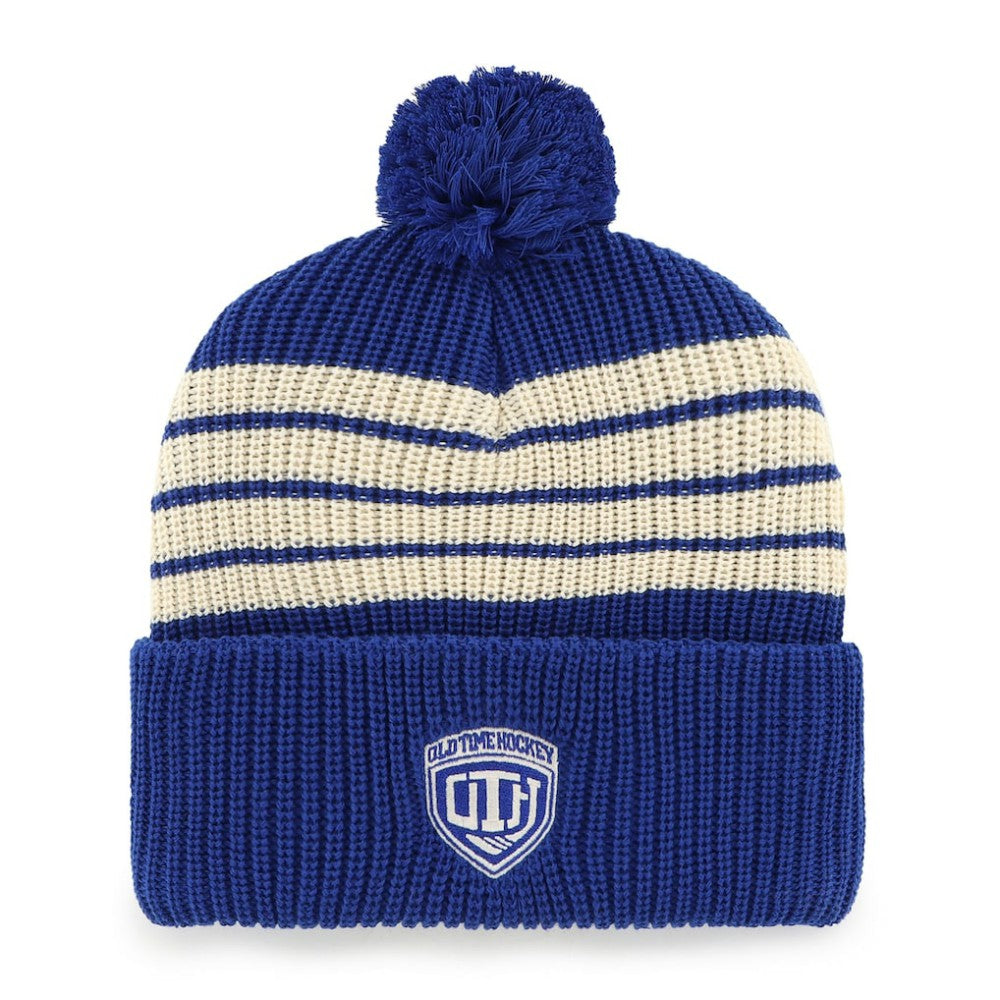 NHL New York Rangers '47 Old Time Hockey Barn Cuffed Knit Hat with Pom - Blue