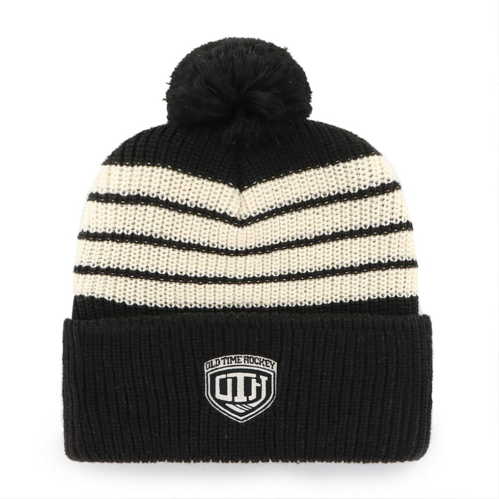 NHL Boston Bruins '47 Old Time Hockey Barn Cuffed Knit Hat with Pom - Black