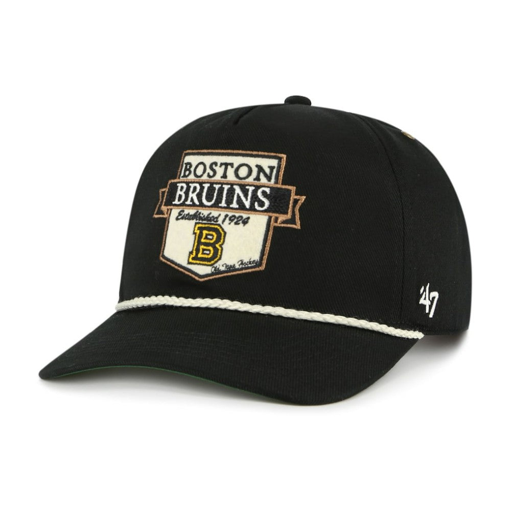 NHL Boston Bruins '47 Old Time Hockey Rafter Sure Shot Hitch Adjustable Hat - Black