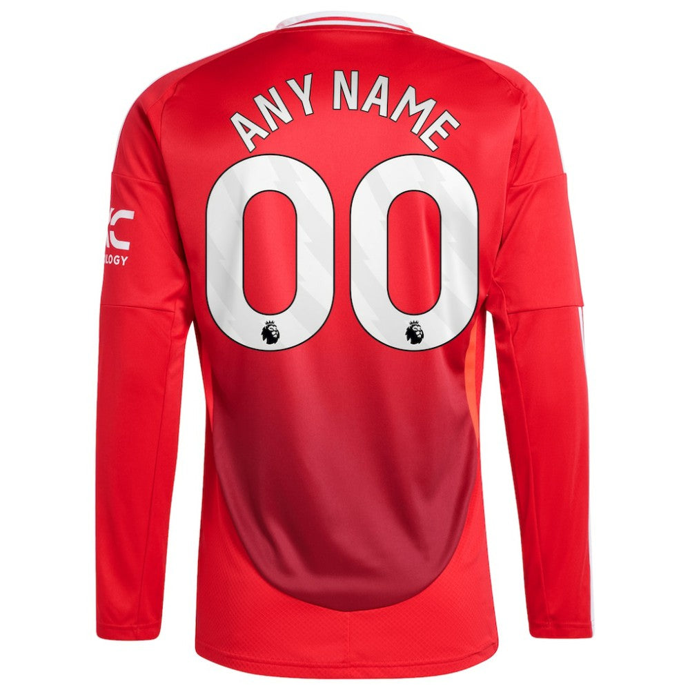 Manchester United 2024/25 Home Long Sleeve Replica Custom Jersey Red