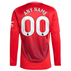 Manchester United 2024/25 Home Long Sleeve Replica Custom Jersey Red