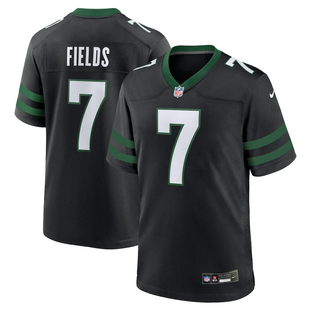 Justin Fields New York Jets Game Jersey Stealth Black