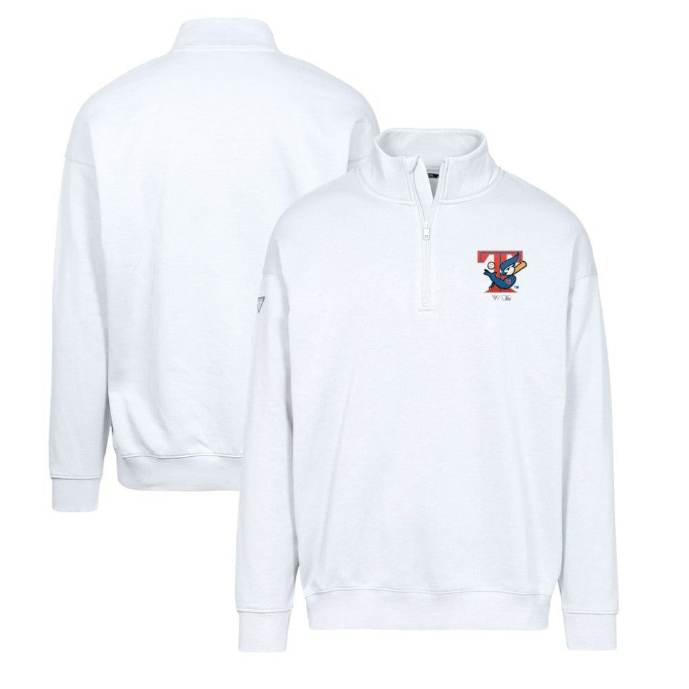 Toronto Blue Jays Levelwear Murray Core Logo Quarter-Zip Pullover Top - White Pullover