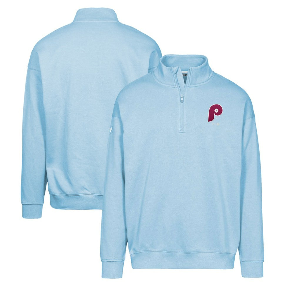 Philadelphia Phillies Levelwear Murray Core Logo Quarter-Zip Pullover Top - Light Blue Pullover