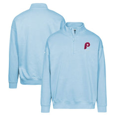 Philadelphia Phillies Levelwear Murray Core Logo Quarter-Zip Pullover Top - Light Blue Pullover