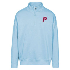 Philadelphia Phillies Levelwear Murray Core Logo Quarter-Zip Pullover Top - Light Blue Pullover