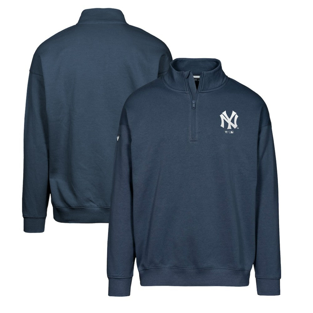New York Yankees Levelwear Murray Core Logo Quarter-Zip Pullover Top - Navy Pullover
