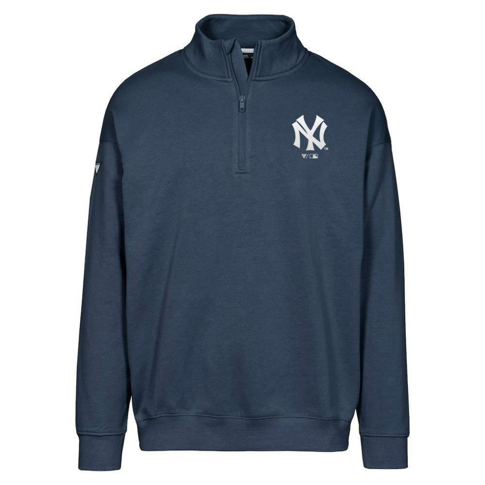 New York Yankees Levelwear Murray Core Logo Quarter-Zip Pullover Top - Navy Pullover