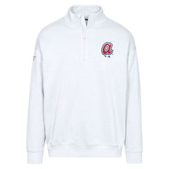 Atlanta Braves Levelwear Murray Core Logo Quarter-Zip Pullover Top - White Pullover