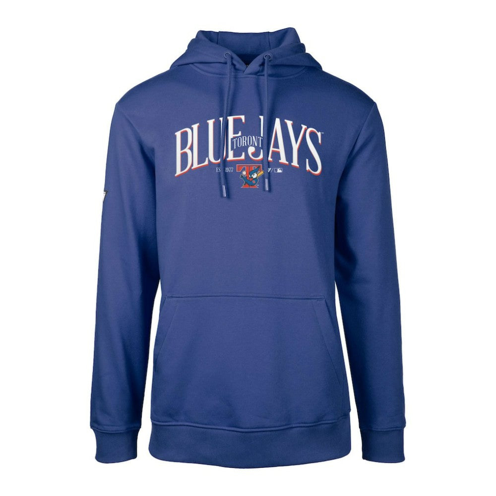 Toronto Blue Jays Levelwear Cooperstown Collection Podium Retro Spellout Pullover Hoodie - Royal Hoodies