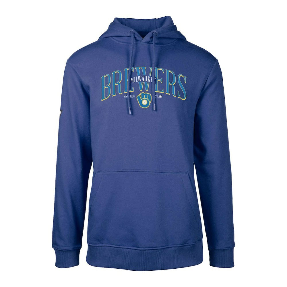 Milwaukee Brewers Levelwear Cooperstown Collection Podium Retro Spellout Pullover Hoodie - Royal Hoodies
