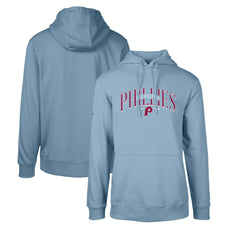 Philadelphia Phillies Levelwear Cooperstown Collection Podium Retro Spellout Pullover Hoodie - Light Blue Hoodies