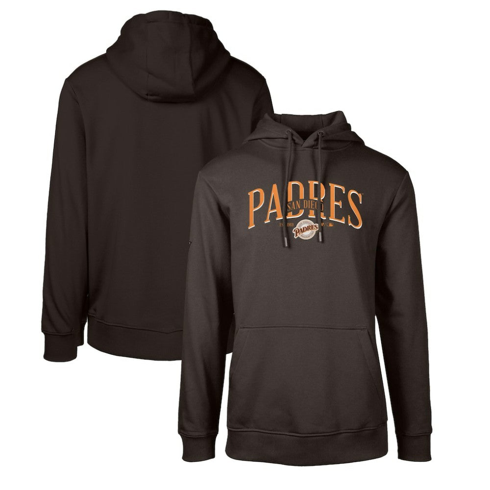 San Diego Padres Levelwear Cooperstown Collection Podium Retro Spellout Pullover Hoodie - Brown Hoodies