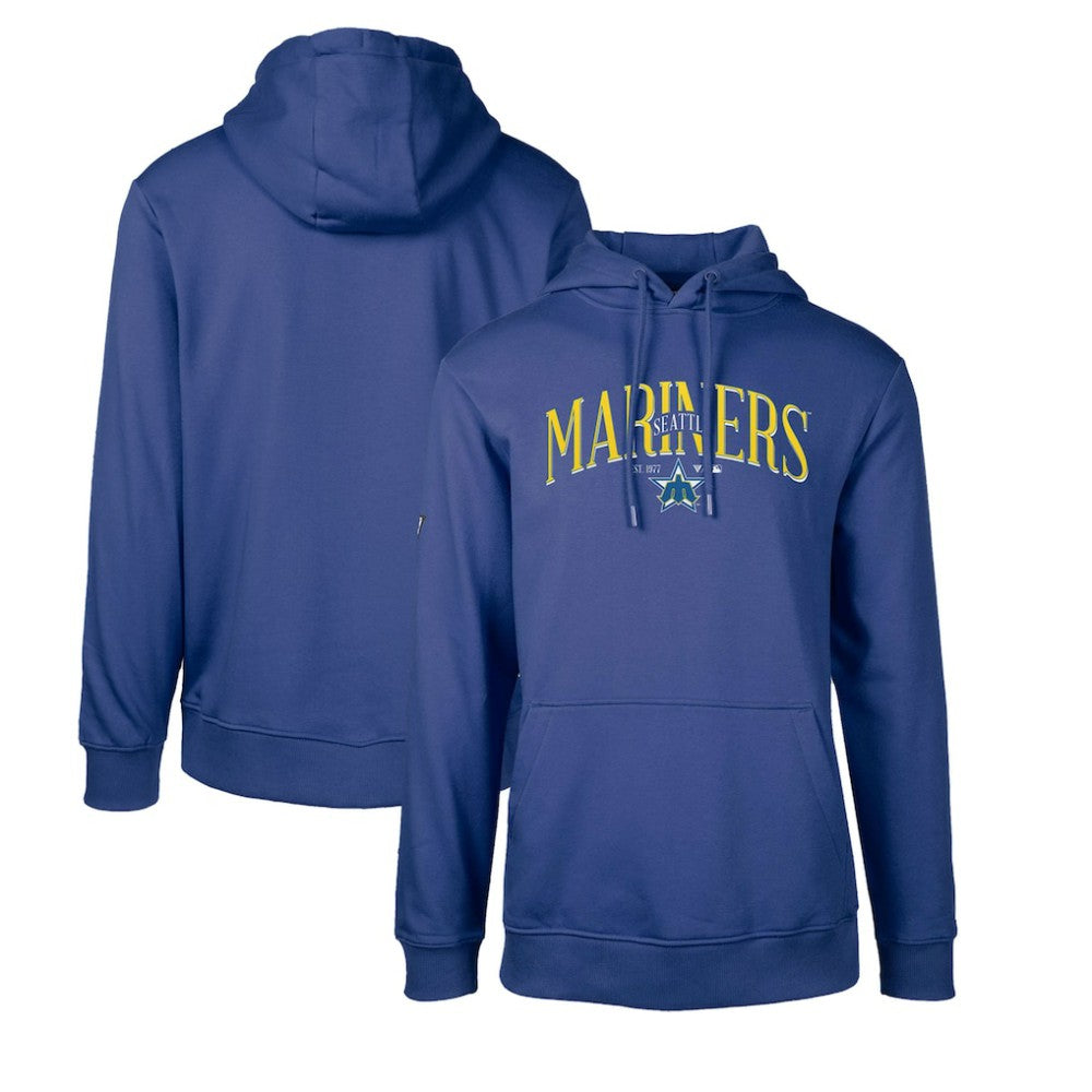 Seattle Mariners Levelwear Cooperstown Collection Podium Retro Spellout Pullover Hoodie - Royal Hoodies