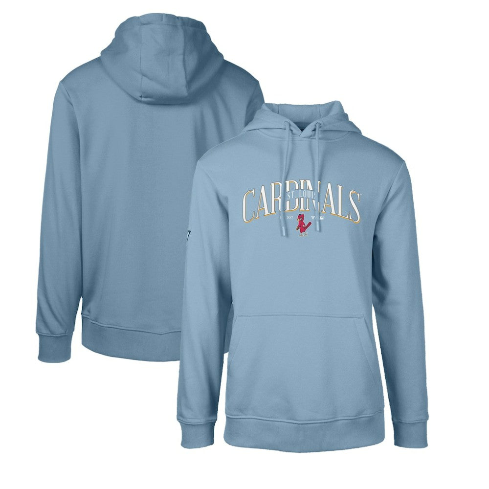 St. Louis Cardinals Levelwear Cooperstown Collection Podium Retro Spellout Pullover Hoodie - Light Blue Hoodies