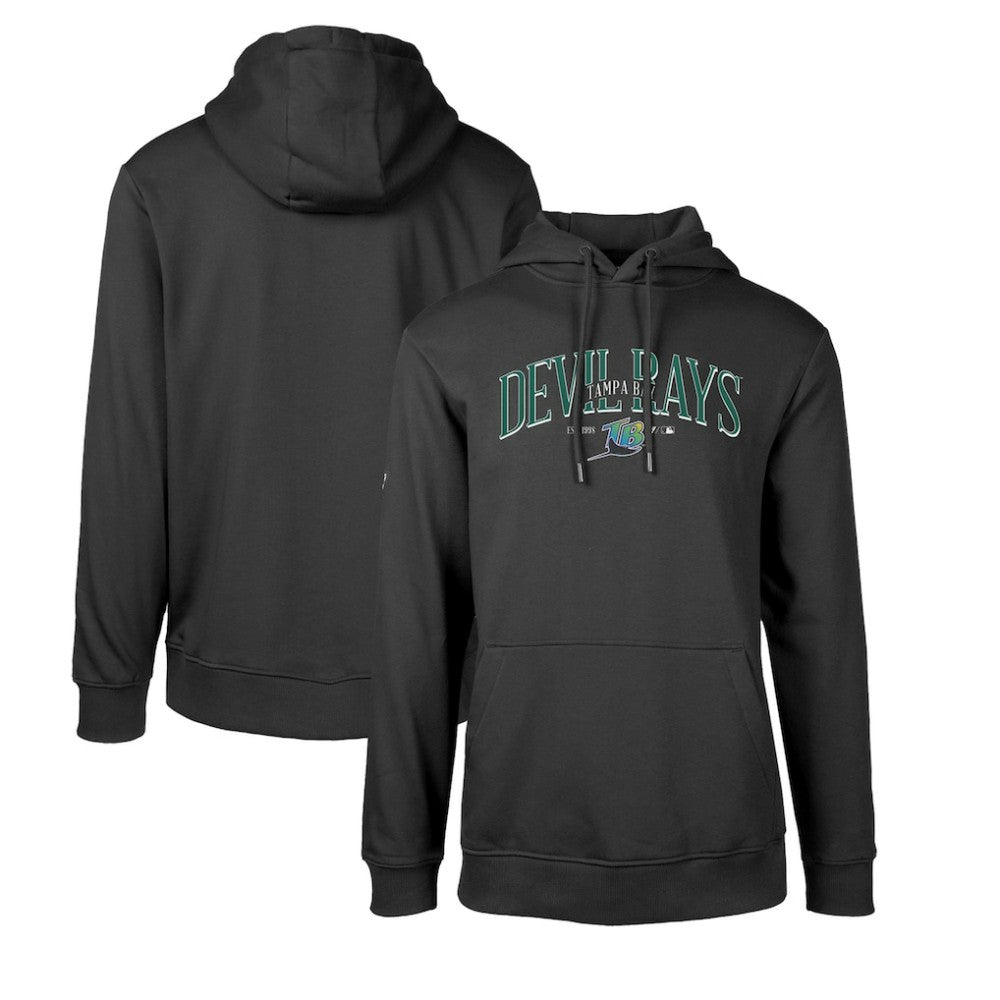 Tampa Bay Rays Levelwear Cooperstown Collection Podium Retro Spellout Pullover Hoodie - Black Hoodies