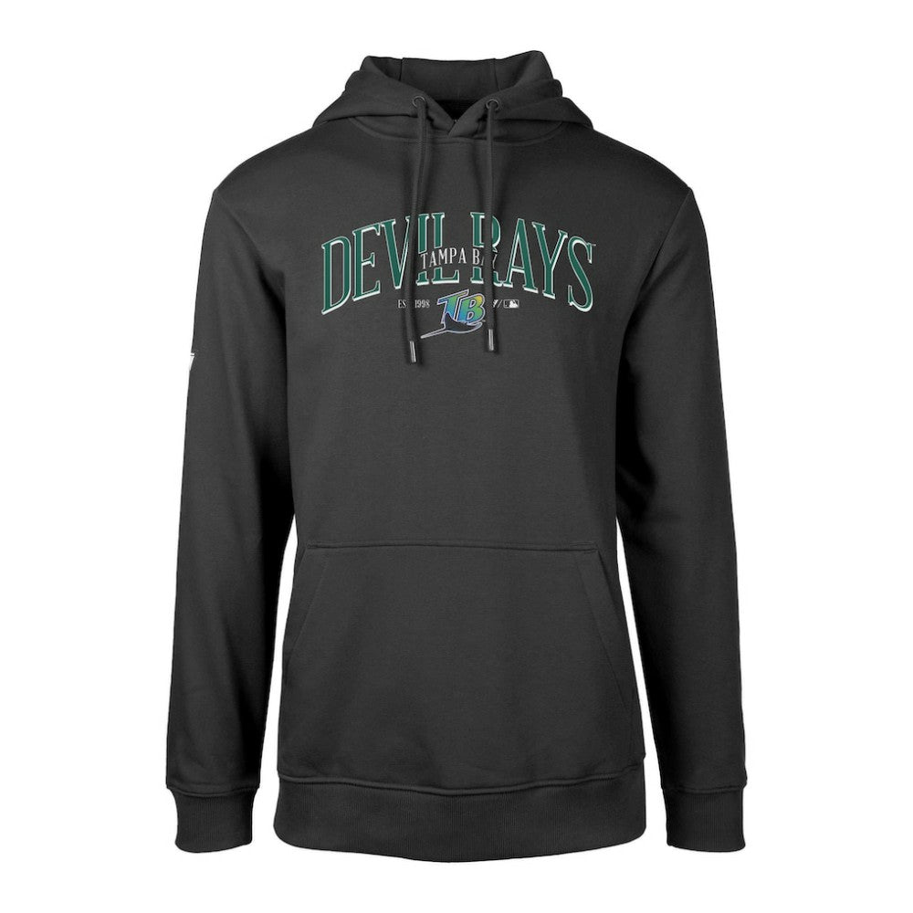 Tampa Bay Rays Levelwear Cooperstown Collection Podium Retro Spellout Pullover Hoodie - Black Hoodies
