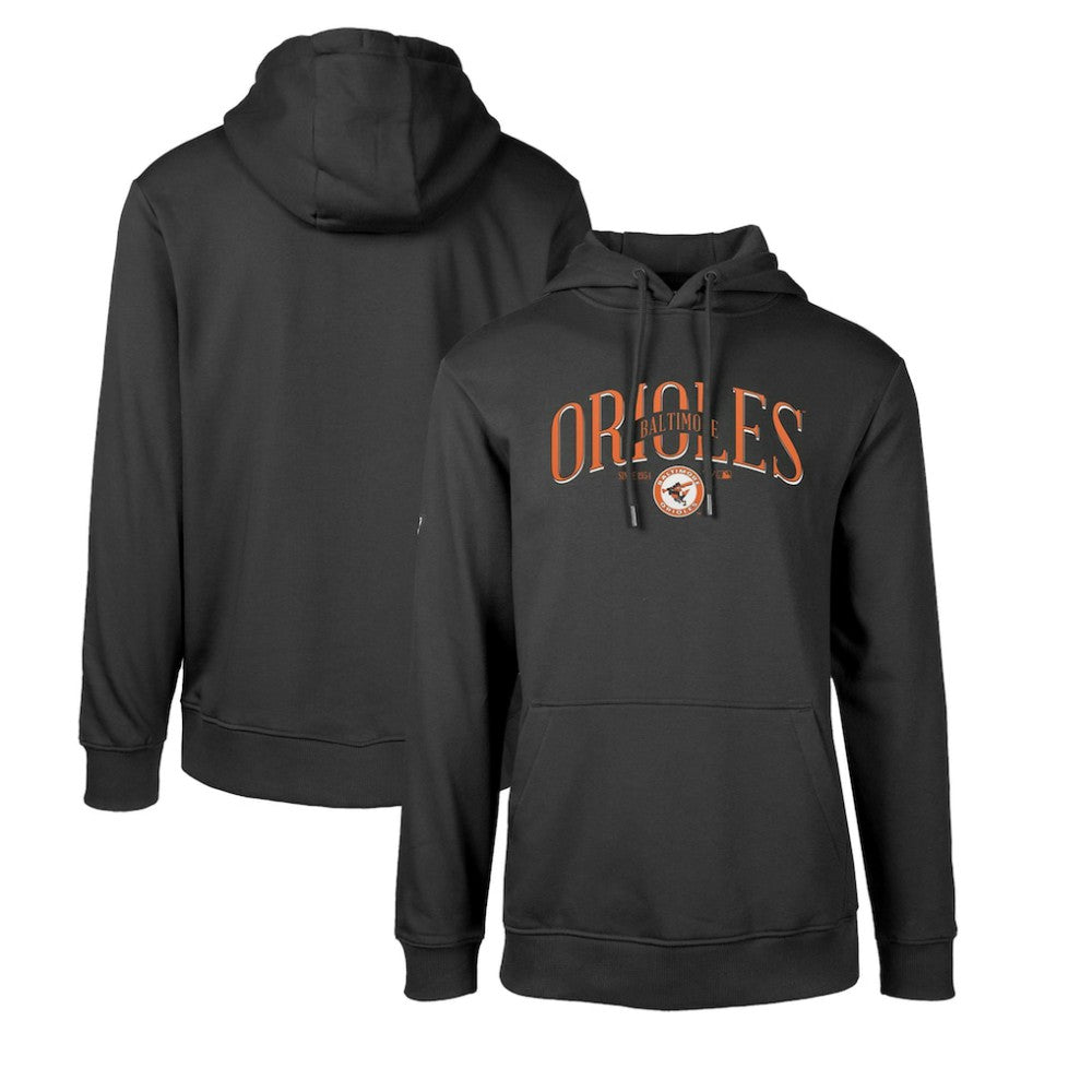 Baltimore Orioles Levelwear Cooperstown Collection Podium Retro Spellout Pullover Hoodie - Black Hoodies