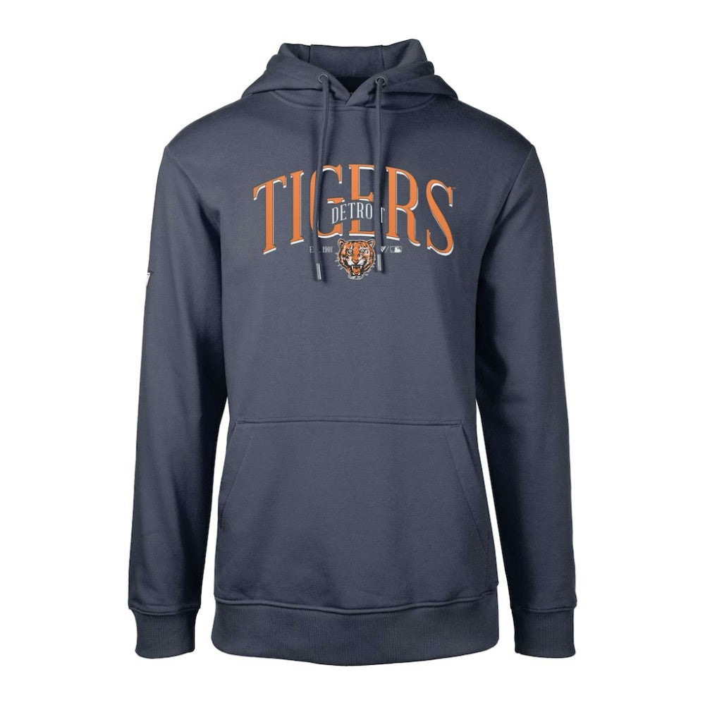 Detroit Tigers Levelwear Cooperstown Collection Podium Retro Spellout Pullover Hoodie - Navy Hoodies