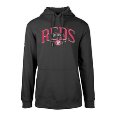 Cincinnati Reds Levelwear Cooperstown Collection Podium Retro Spellout Pullover Hoodie - Black Hoodies