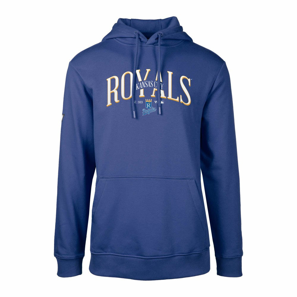 Kansas City Royals Levelwear Cooperstown Collection Podium Retro Spellout Pullover Hoodie - Royal Hoodies