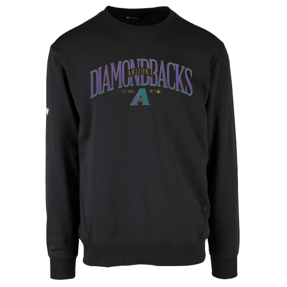 Arizona Diamondbacks Levelwear Zane Cooperstown Collection Retro Spellout Pullover Sweatshirt - Black Pullover