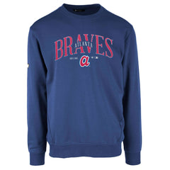 Atlanta Braves Levelwear Zane Cooperstown Collection Retro Spellout Pullover Sweatshirt - Royal Pullover