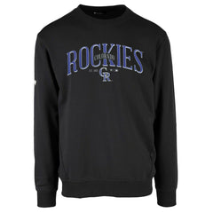 Colorado Rockies Levelwear Zane Cooperstown Collection Retro Spellout Pullover Sweatshirt - Black Pullover
