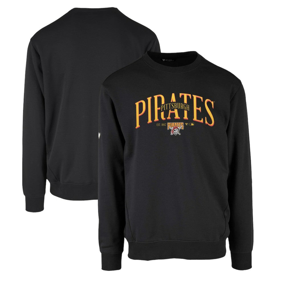 Pittsburgh Pirates Levelwear Zane Cooperstown Collection Retro Spellout Pullover Sweatshirt - Black Pullover