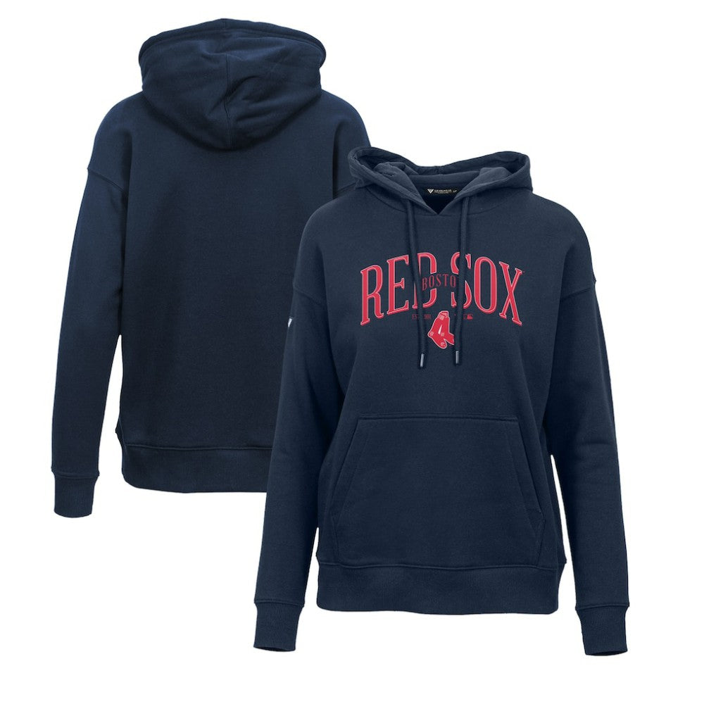 Boston Red Sox Levelwear Women's Adorn Cooperstown Collection Retro Spellout Pullover Hoodie - Navy Hoodies