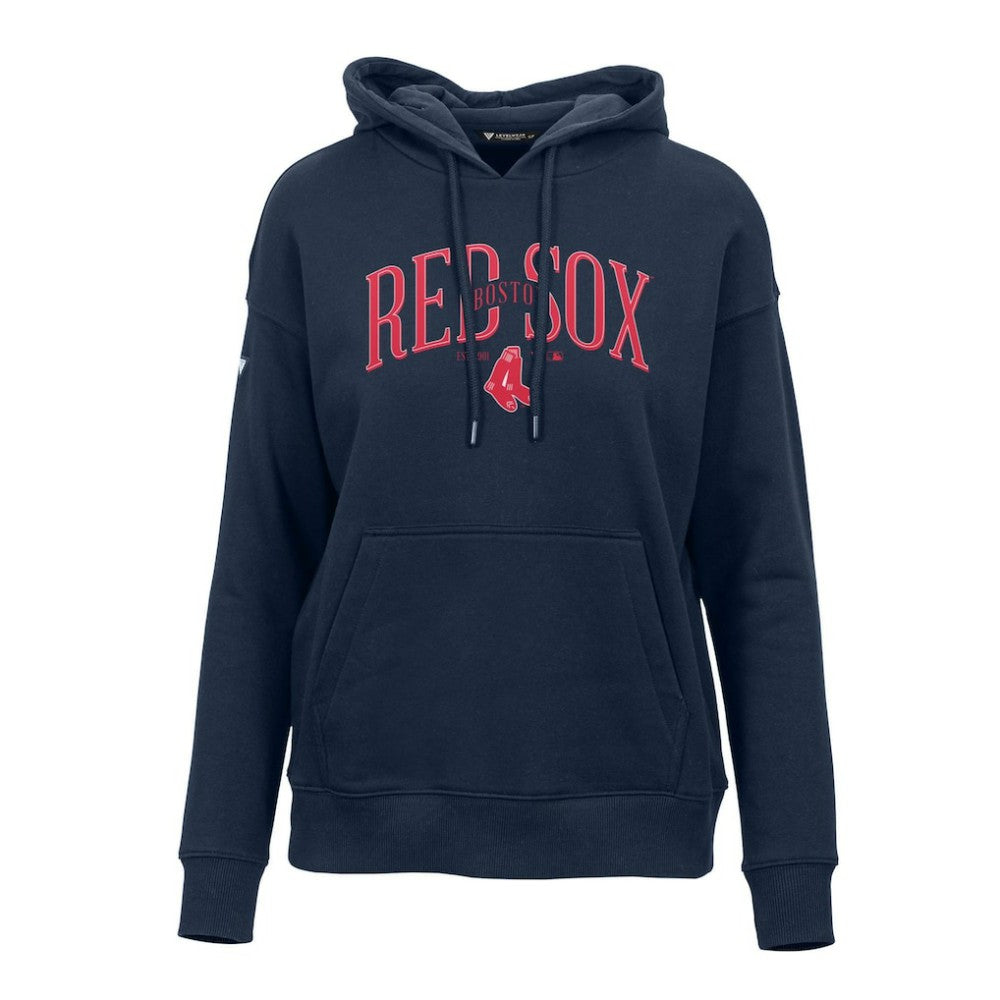 Boston Red Sox Levelwear Women's Adorn Cooperstown Collection Retro Spellout Pullover Hoodie - Navy Hoodies