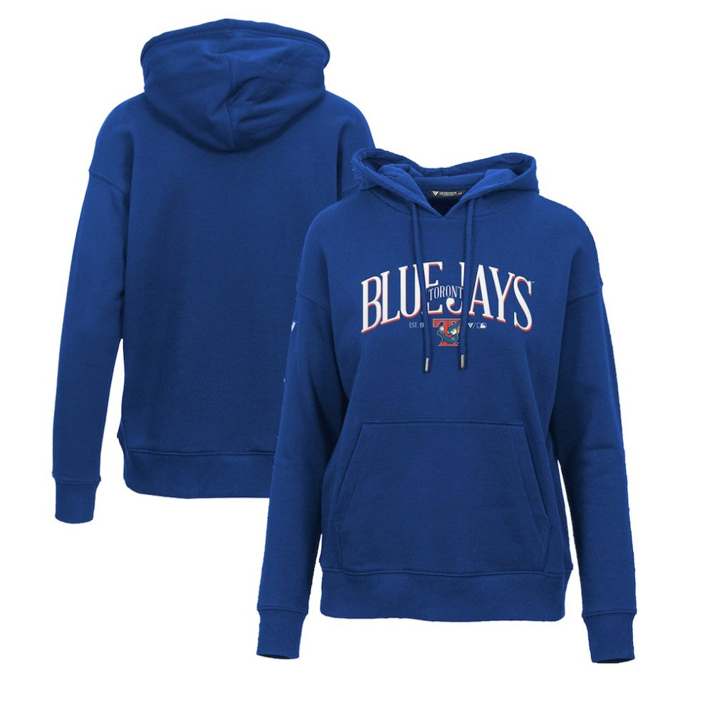 Toronto Blue Jays Levelwear Women's Adorn Cooperstown Collection Retro Spellout Pullover Hoodie - Royal Hoodies