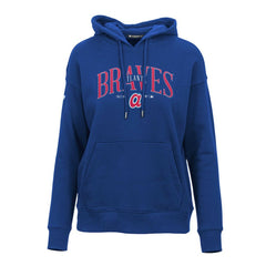 Atlanta Braves Levelwear Women's Adorn Cooperstown Collection Retro Spellout Pullover Hoodie - Royal Hoodies