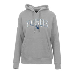 New York Yankees Levelwear Women's Adorn Cooperstown Collection Retro Spellout Pullover Hoodie - Gray Hoodies
