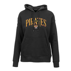Pittsburgh Pirates Levelwear Women's Adorn Cooperstown Collection Retro Spellout Pullover Hoodie - Black Hoodies