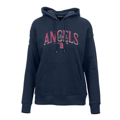 Los Angeles Angels Levelwear Women's Adorn Cooperstown Collection Retro Spellout Pullover Hoodie - Navy Hoodies