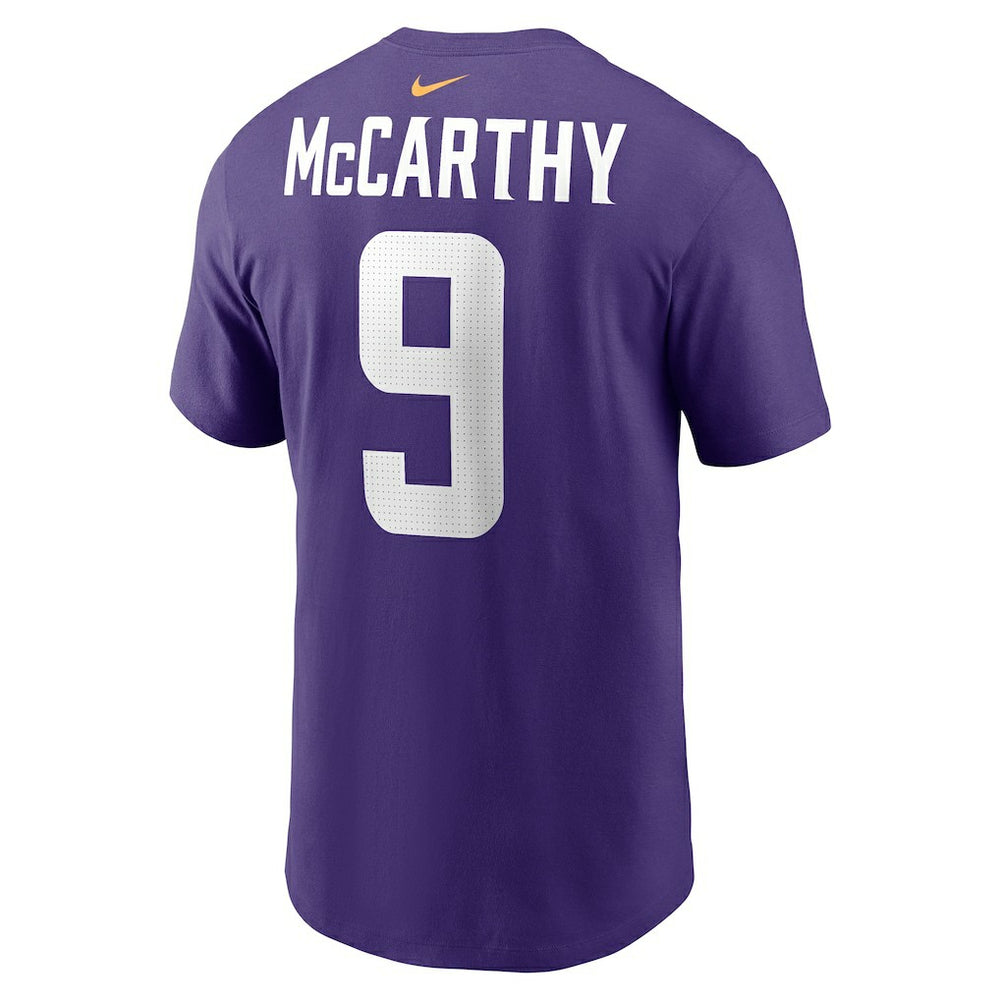 J.J. McCarthy Minnesota Vikings Name & Number T-Shirt Purple