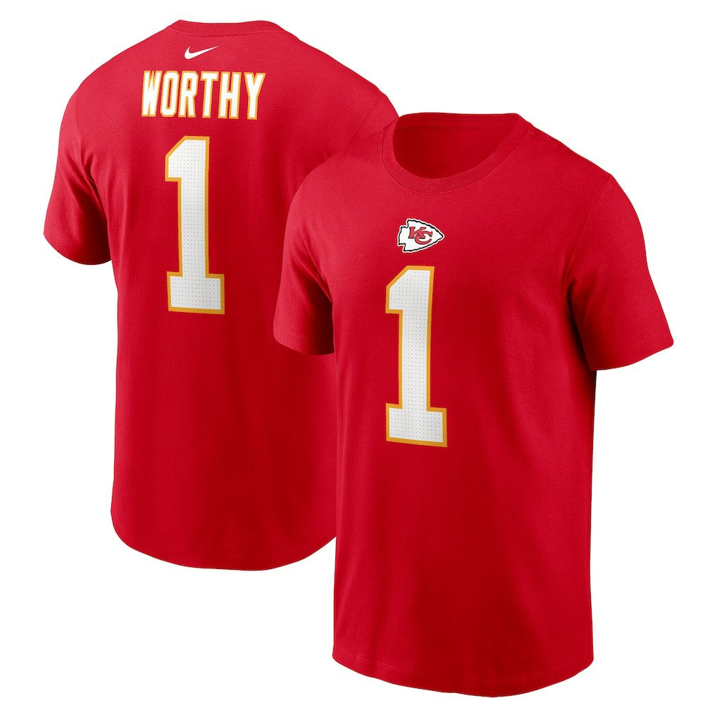 Xavier Worthy Kansas City Chiefs Name & Number T-Shirt Red