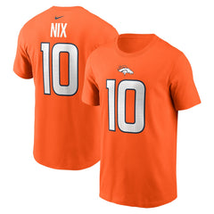 Bo Nix Denver Broncos Name & Number T-Shirt Orange