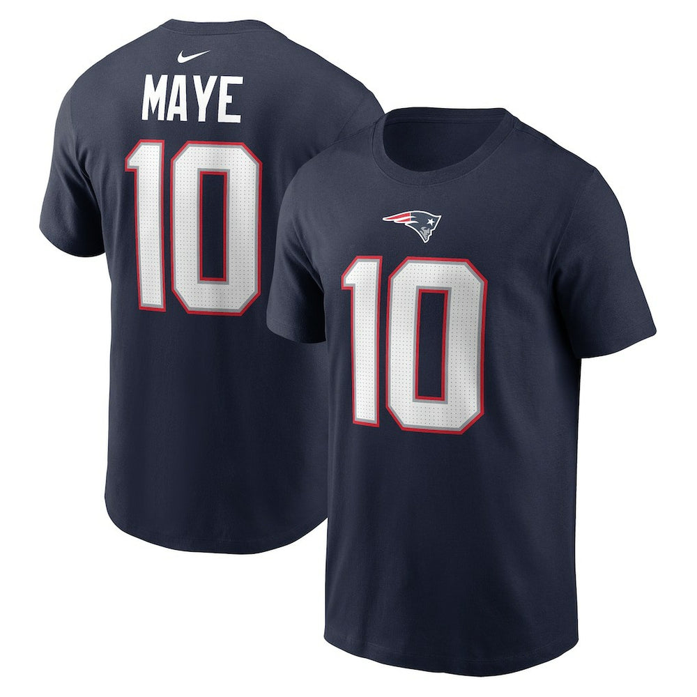 Drake Maye New England Patriots Name & Number T-Shirt Navy
