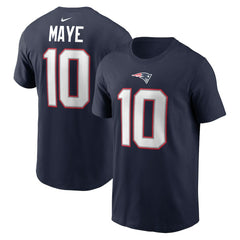 Drake Maye New England Patriots Name & Number T-Shirt Navy