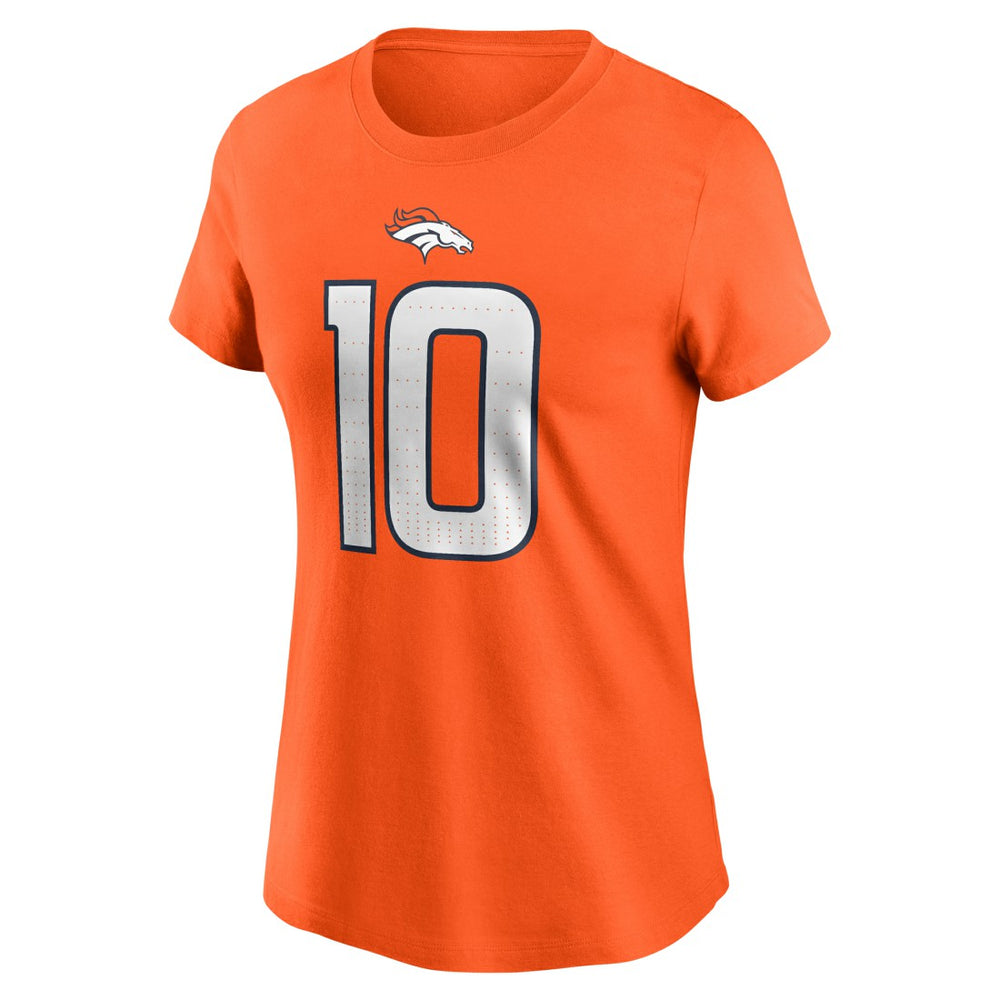Bo Nix Denver Broncos Women's Name & Number T-Shirt Orange