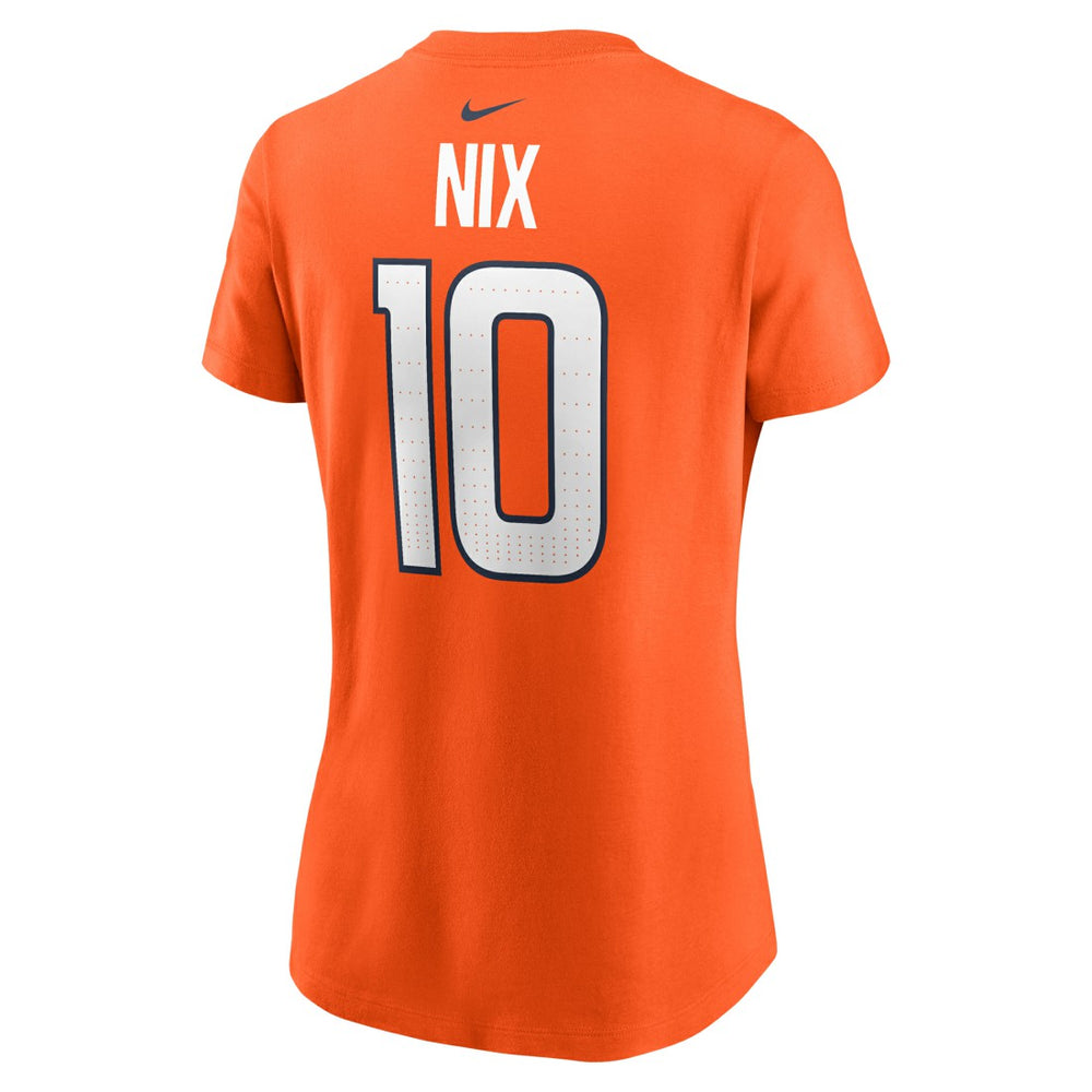 Bo Nix Denver Broncos Women's Name & Number T-Shirt Orange