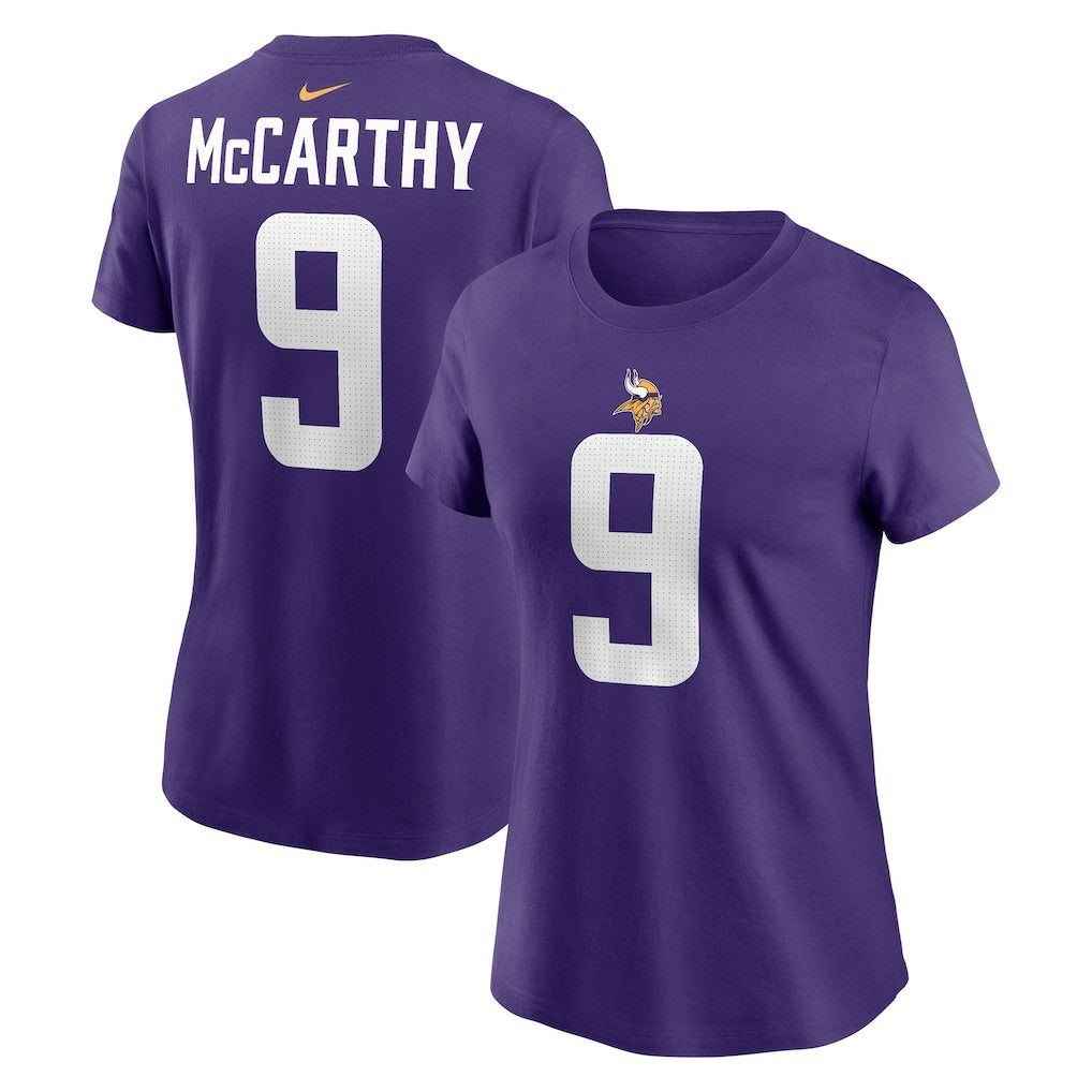 J.J. McCarthy Minnesota Vikings Women's Name & Number T-Shirt Purple