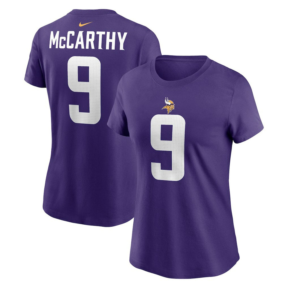 J.J. McCarthy Minnesota Vikings Women's Name & Number T-Shirt Purple
