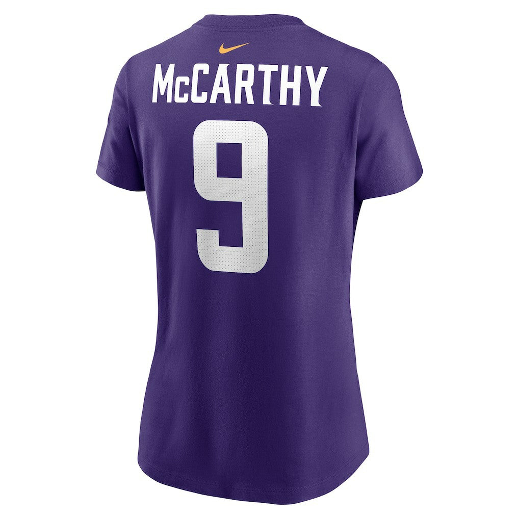 J.J. McCarthy Minnesota Vikings Women's Name & Number T-Shirt Purple