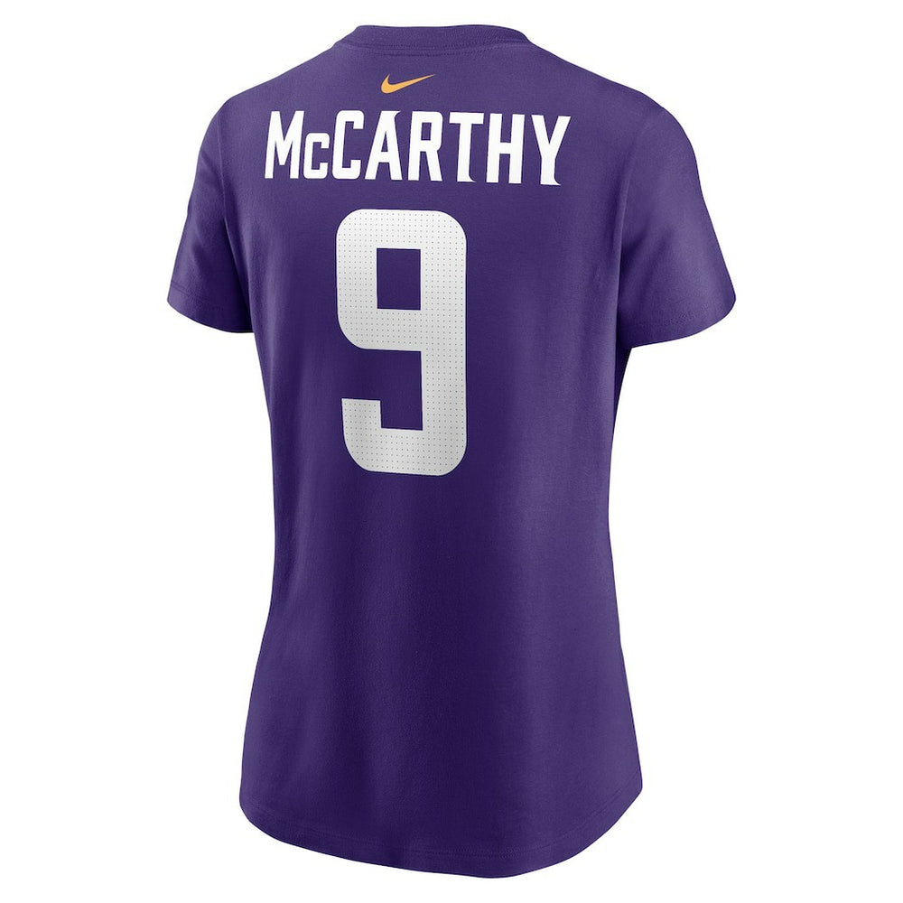 J.J. McCarthy Minnesota Vikings Women's Name & Number T-Shirt Purple