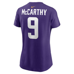 J.J. McCarthy Minnesota Vikings Women's Name & Number T-Shirt Purple