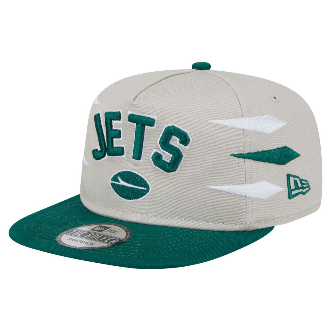 New York Jets New Era Athletic Golfer Snapback Hat Stone/Green